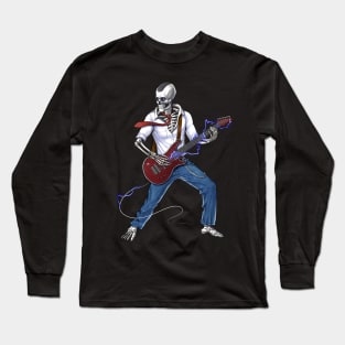 Skeleton Metal Music Guitarist Long Sleeve T-Shirt